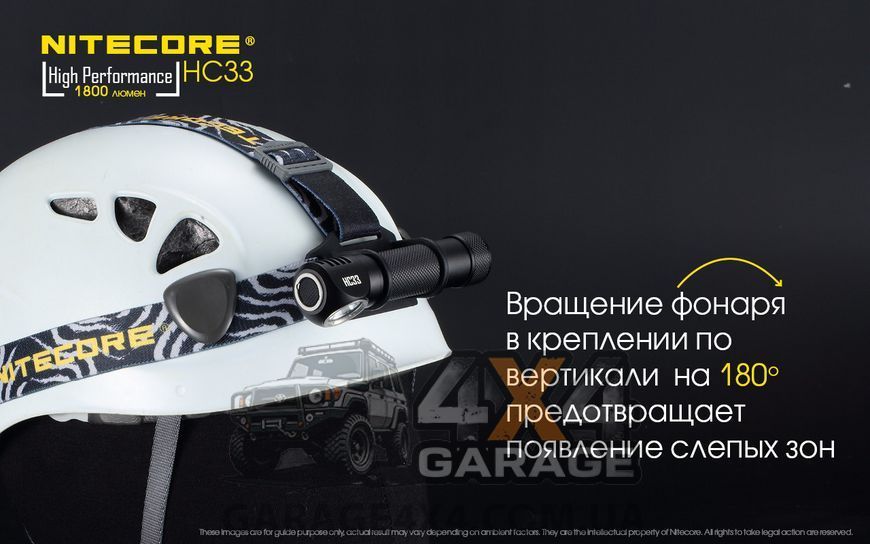 3в1 - Сверхмощный налобный, ручной + кемпинговый фонарь Nitecore HC33 (Cree XHP35 HD, 1800 люмен, 8 режимов, 1870745698 фото