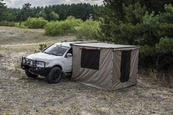Автомобильный тент с боковой стенкой и комната из влагостойкой ткани 2.5 х 2.5 метра: комплект для кемпинга AD2405 фото