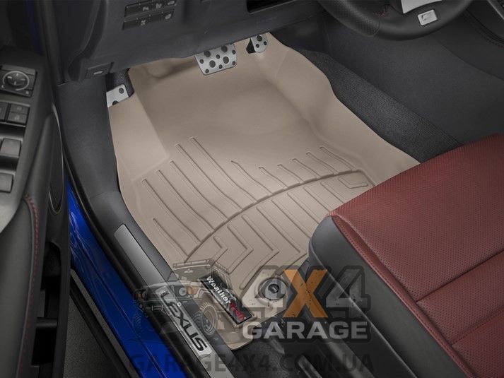 Передні гумові автокилимки WeatherTech для Lexus NX 15+ (Бежові) 457491 фото