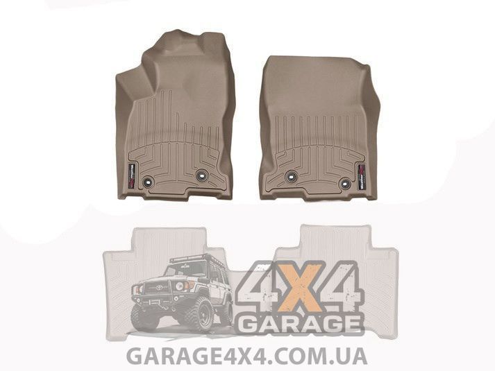 Передні гумові автокилимки WeatherTech для Lexus NX 15+ (Бежові) 457491 фото