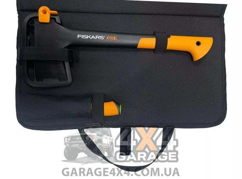 Большой подарочный набор Fiskars: туристический топор, точило, нож в чехле, складная пила (2021282) 2021282 фото
