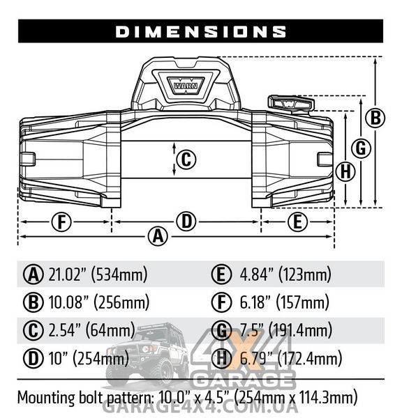 Компактная лебедка для внедорожника WARN VR EVO 8 (12 В / 3630 кг) 103250 фото