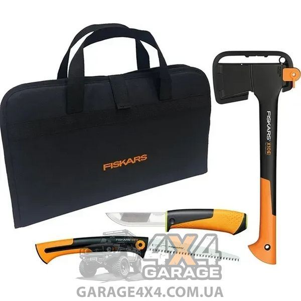 Подарочный набор Fiskars: топор S-X10, садова пила SW75, нож в чехле (2021281) 2021281 фото
