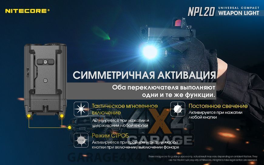 Фонарь Nitecore NPL20 (Cree XP-G2 S3, 335 люмен, 3 режима, 1хCR123A) 6-1289-20 фото