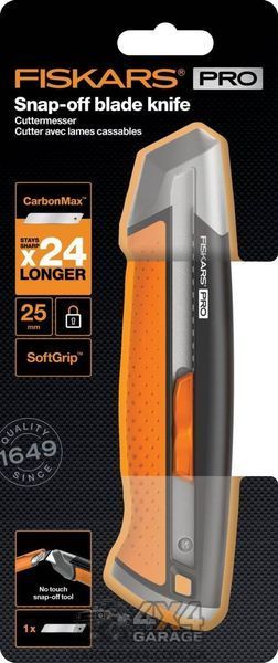 Нож с выдвижным лезвием 25 мм Fiskars Pro CarbonMax (1027228) 1027228 фото