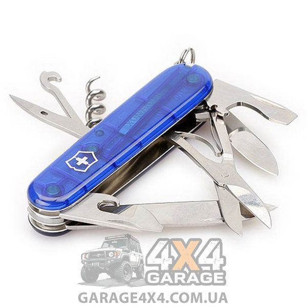 Ніж складаний, мультитул Victorinox Climber (91 мм, 14 функцій), синій прозр. 1.3703.Т2 1870744649 фото