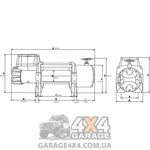 Электрическая лебедка для эвакуатора Dragon Winch Truck 18000HD (24 Вольт / 8165 кг) DWT18000HD фото
