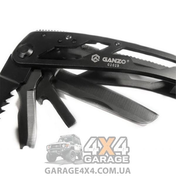Многофункциональный инструмент - мультитул Ganzo G202 (черный) 16-1014-black фото