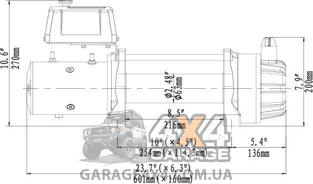 Вологозахищена лебідка 12V Runva EWB 12500lbs (Сталевий трос, Пневморозпуск) EWB12500S-AC фото