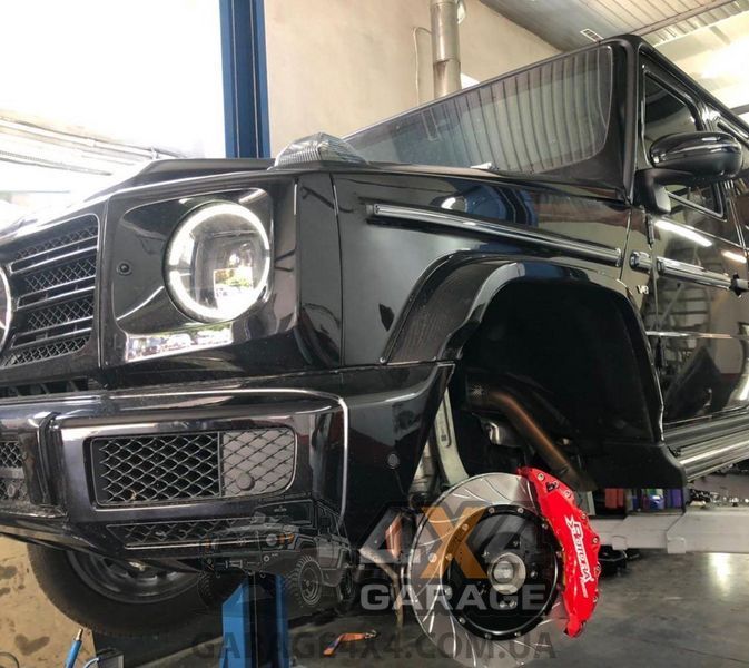 Посилена передня гальмівна систему Rotora для Mercedes G-Class W464 (8-мі поршнева, червоні супорта) RFK646.03AS фото