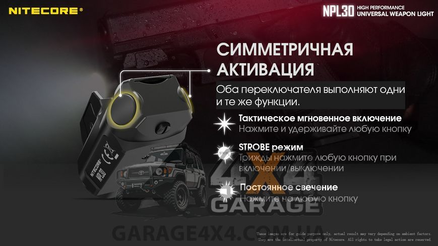 Фонарь Nitecore NPL30 (Cree XP-G2 S3, 385 люмен, 1 режим, 1хCR123A) 6-1289-30 фото