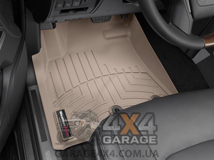 Передні бежеві автокилимки WeatherTech в салон Lexus LX 2012+ (Гумові / Пара) 454231 фото