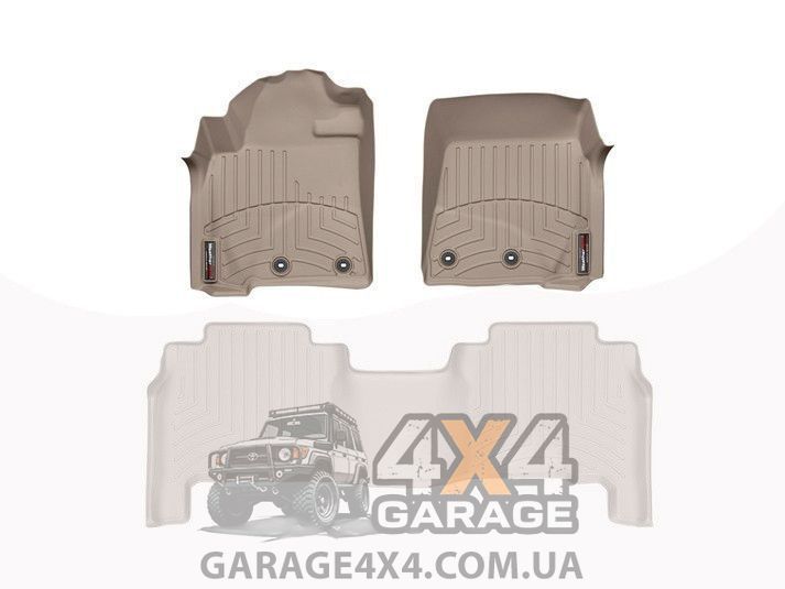 Передні бежеві автокилимки WeatherTech в салон Lexus LX 2012+ (Гумові / Пара) 454231 фото