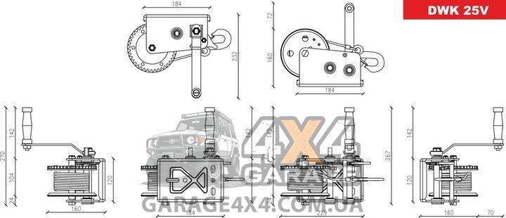 Ручная лебедка Dragon Winch DWK-25V (стальной трос) DWK-25V фото