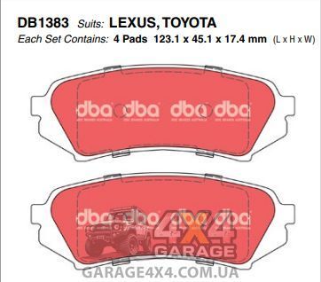 Задние тормозные колодки DBA Street Performance для Toyota Land Cruiser 100 / Lexus GX470 DB1383SP фото