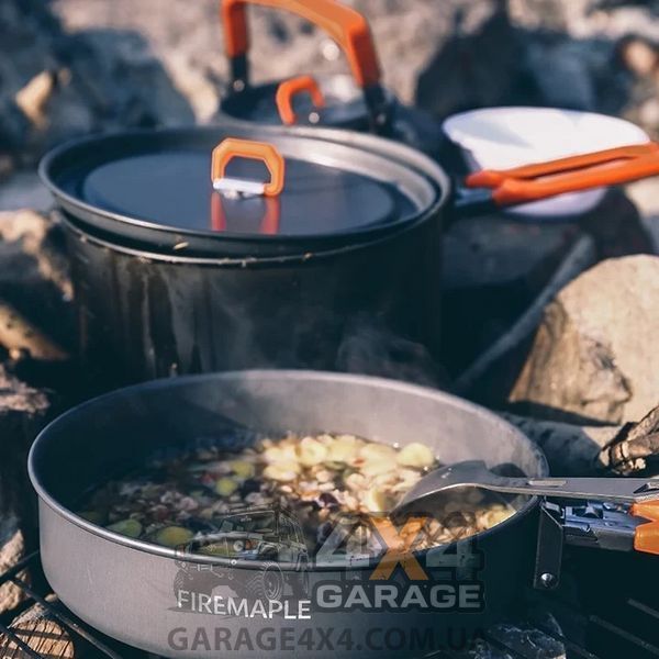 Набір туристичного посуду Fire-Maple FEAST 2: каструля, чайник, сковорідка та посуд FEAST2orange фото
