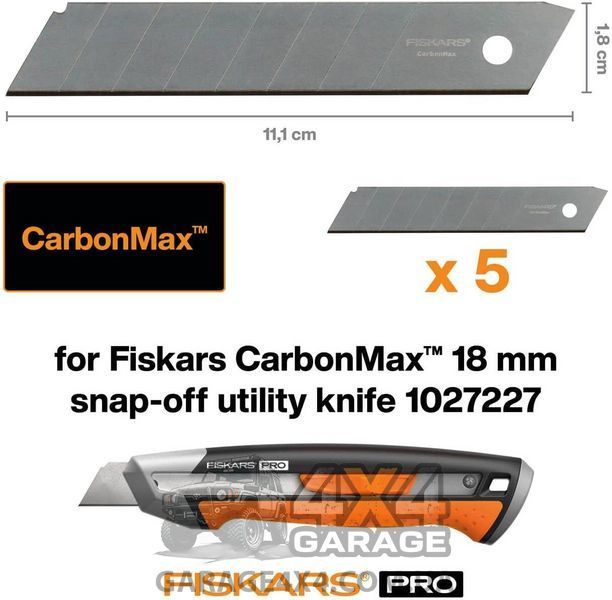Змінні леза Fiskars Pro CarbonMax 18 мм 5 шт. 1027232 фото