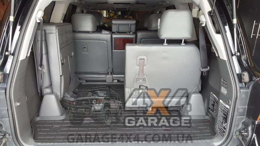 Чорний гумовий автокилимок WeatherTech в багажник Lexus LX 2008+ (за 2-й ряд) 40856 фото