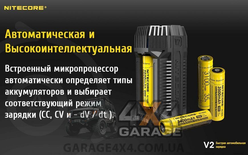 Зарядное устройство автомобильное Nitecore V2 6А - 2xUSB (2.1A) 6-1291 фото