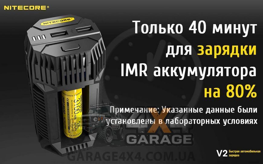 Зарядное устройство автомобильное Nitecore V2 6А - 2xUSB (2.1A) 6-1291 фото