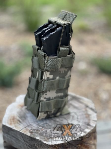 Подвійний штурмовий підсумок MOLLE для магазинів АК (Піксель ЗСУ ММ14/ Оксфорд 600) 1684205820 фото