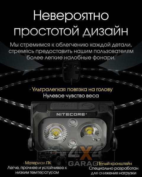 Ліхтар налобний Nitecore NU25 UL NEW (400 люменів, 12 режимів, USB-C), чорний 1870752762 фото