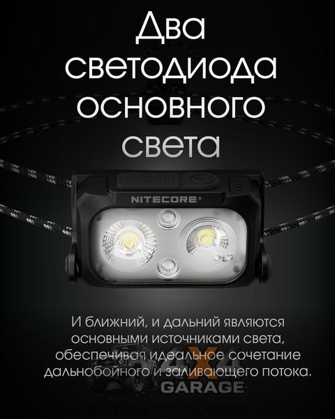 Ліхтар налобний Nitecore NU25 UL NEW (400 люменів, 12 режимів, USB-C), чорний 1870752762 фото
