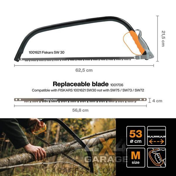 Малая лучковая пила Fiskars SW30 54 см (1001621) 1001621 фото