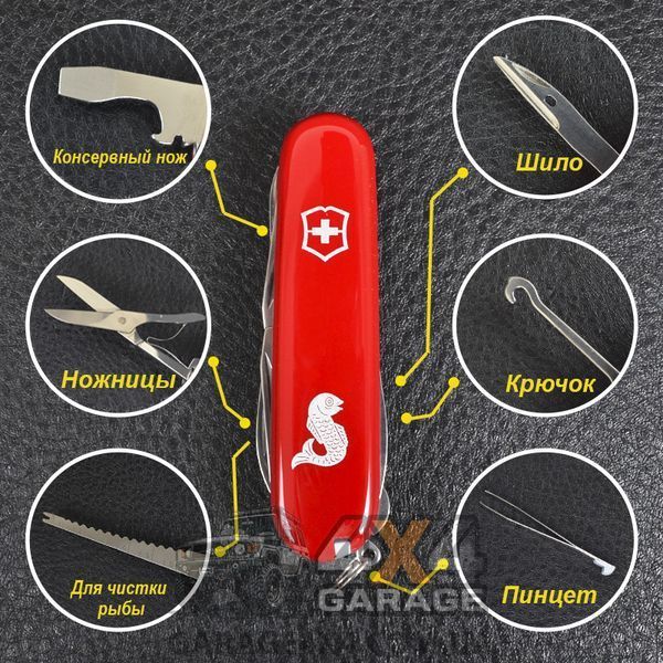 Ніж складаний, мультитул Victorinox Fisherman (91 мм, 17 функцій), червоний 1.4733.72 1870744654 фото