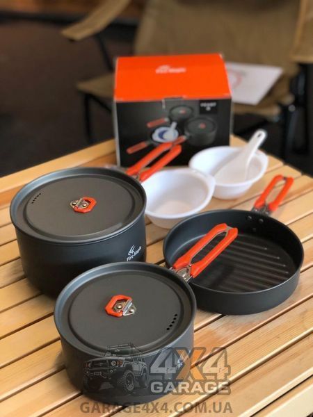 Набір туристичного посуду для приготування їжі на газовому пальнику Fire-Maple FEAST 3 Orange FEAST 3 orange фото