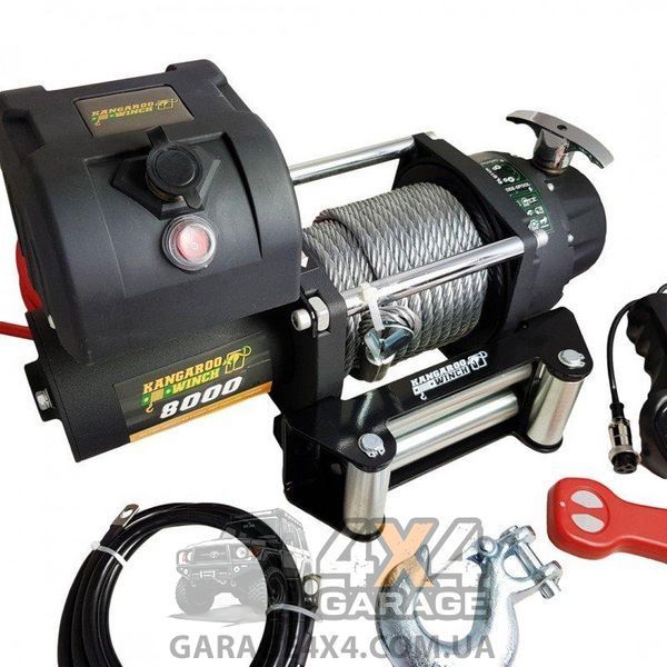 Автомобільна лебідка Kangaroowinch 8000 (Сталева трос/тягове зусилля 3629 кг/12 вольтів) K8000 фото