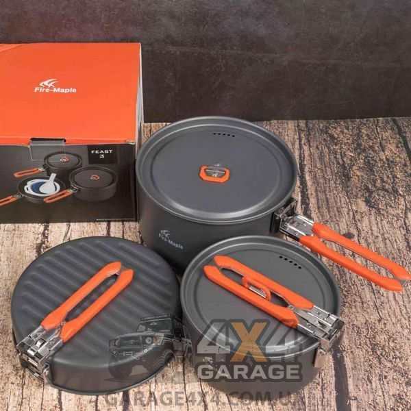 Набір туристичного посуду для приготування їжі на газовому пальнику Fire-Maple FEAST 3 Orange FEAST 3 orange фото