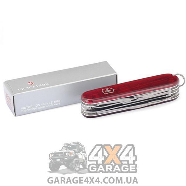 Ніж складаний, мультитул Victorinox Huntsman (91 мм, 15 функцій), червоний прозр. 1.3713.Т 1870744655 фото