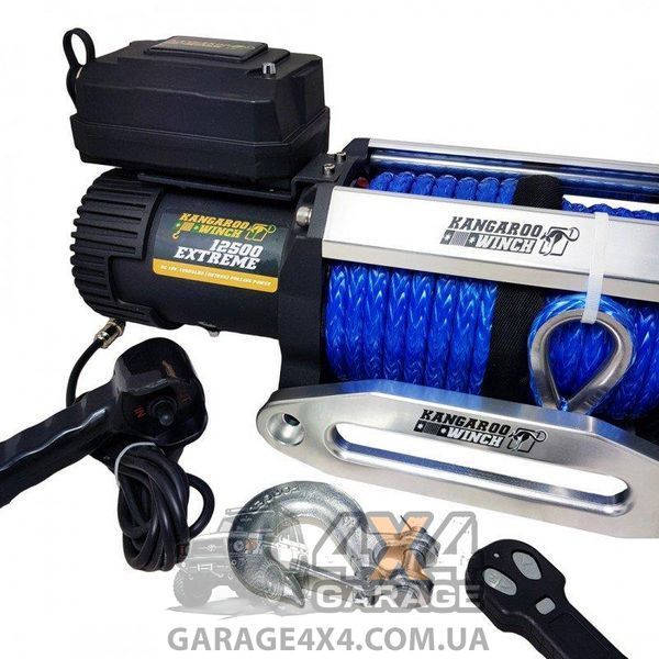 Лебідка для позашляховика 12 вольтів KangarooWinch 12500 Extreme (Синтетичний трос/6670 кг) K12500XT-SR фото