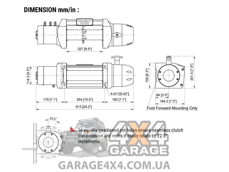 Водонепроницаемая лебедка для внедорожника 12 Вольт COMEUP Seal Gen2 12,5 (5670 кг) 295730 фото