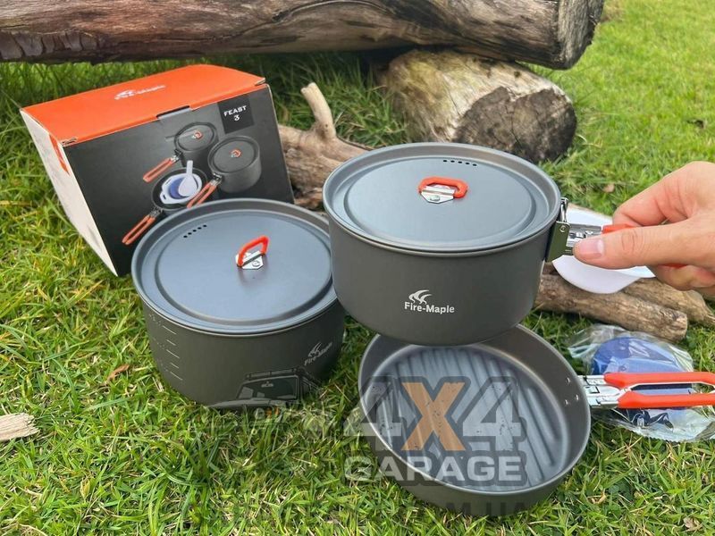 Набір туристичного посуду для приготування їжі на газовому пальнику Fire-Maple FEAST 3 Orange FEAST 3 orange фото