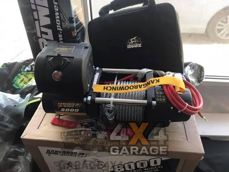Автомобільна лебідка Kangaroowinch 8000 (Сталева трос/тягове зусилля 3629 кг/12 вольтів) K8000 фото